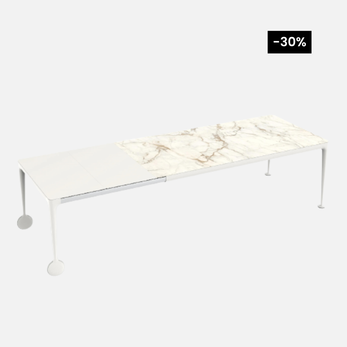 Table Big Will en marbre calacatta au showroom de mobilier design Jbonet à Nice