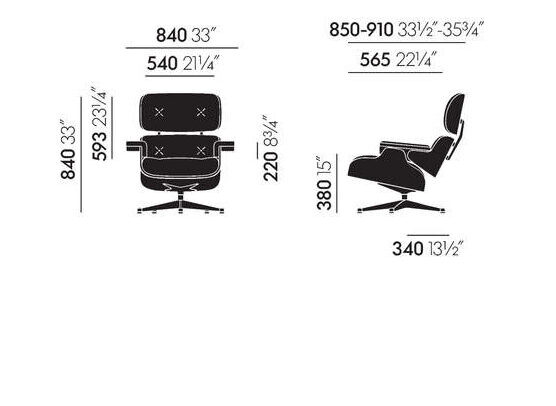 Lounge Chair dimensions classiques